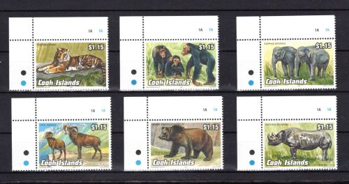 Cook Islands MiNr. 1341-1346 Tiere 1992, Satz postfrisch Tiere