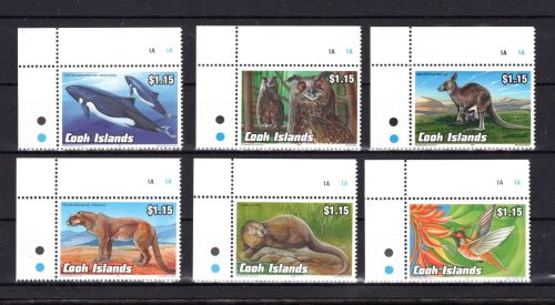 Cook Islands MiNr. 1348-1353 Tiere 1992, Satz postfrisch Tiere