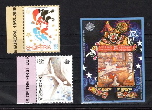 Albanien MiNr. 3045-3046 + Block 157 postfrisch 50 Jahre CEPT