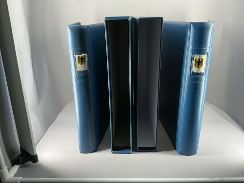 Lindner 2 Ringbinder/ Kassette Blau Gebrauchsspuren