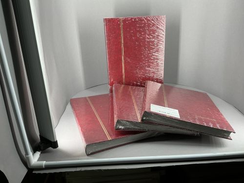 4x Schaubek Einsteckbuch Rot 16 weiße geteilte Seiten DinA4 Neu