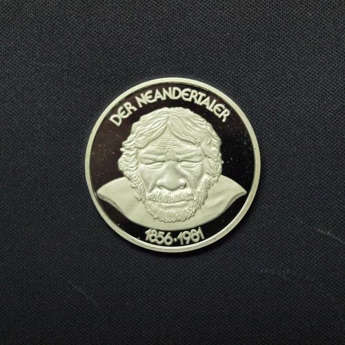 Deutschland 1981 Medaille "Der Neandertaler" Feinsilber PP