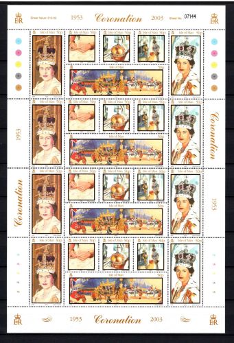 Isle of Man ZD-Bogen MiNr. 1045-1050 postfrisch Krönung Elisabeth II.