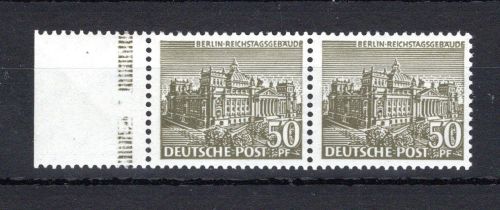 Berlin MiNr. 53 postfrisch waag. Paar Bogenrand, ungefaltet