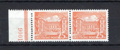 Berlin MiNr. 50 postfrisch waag. Paar Bogenrand, ungefaltet