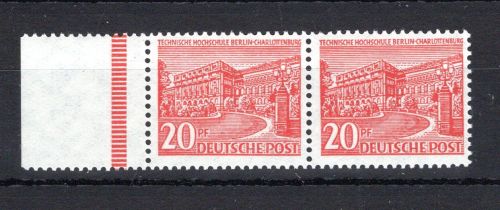 Berlin MiNr. 49 postfrisch waag. Paar Bogenrand, ungefaltet