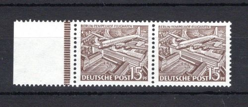 Berlin MiNr. 48 postfrisch waag. Paar Bogenrand, ungefaltet