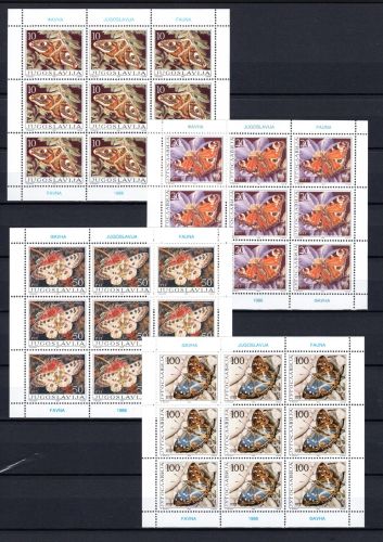 Jugoslawien Kleinbögen MiNr. 2171-2174 postfrisch Schmetterlinge