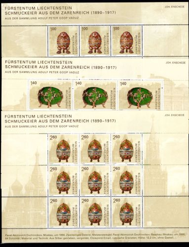 Liechtenstein Kleinbögen MiNr. 1588-1590 postfrisch Schmuckeier