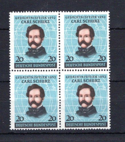 Bund 4er Block MiNr. 155 postfrisch Carl Schurz, ungefaltet