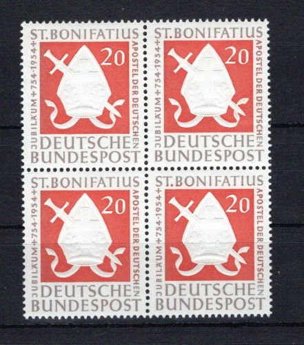 Bund 4er Block MiNr. 199 postfrisch Hl. Bonifatius, ungefaltet