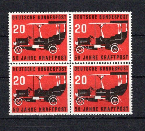 Bund 4er Block MiNr. 211 postfrisch 50 J. Kraftpost, ungefaltet
