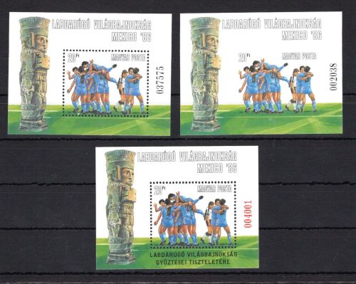 Ungarn MiNr. Block 183 A, B, AI postfrisch Fussball WM 1986