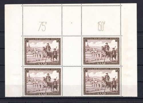 Saarland MiNr. 305 ZW (2x) postfrisch Tag der Briefmarke 1951