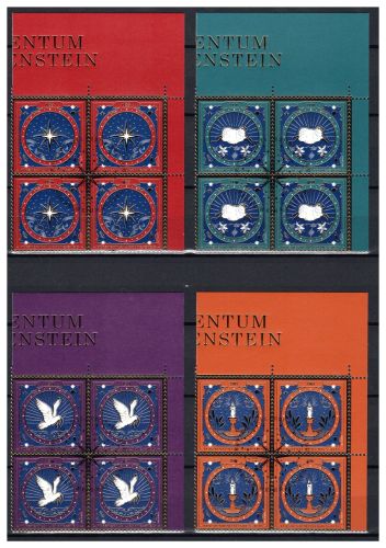 Liechtenstein 4er Blöcke Eckrand MiNr. 2030-2033 Ersttagssonderstempel