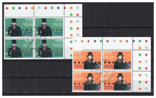 Liechtenstein 4er Blöcke Eckrand MiNr. 2043-2044 Ersttagssonderstempel