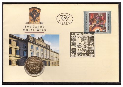 Österreich 1994 Numisbrief mit 20 Schilling "Münze Wien" ST
