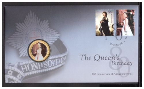 Australien 2006 Numisbrief 50 Cent 80. Geburtstag Queen Elizabeth II. ST
