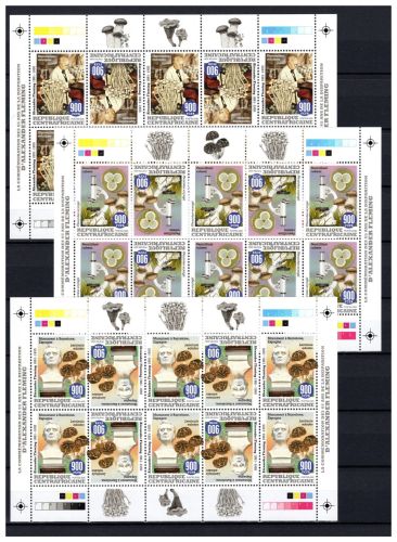 Zentralafr. Republik MiNr. 10119-10122 + Block 2182 postfrisch Pilze