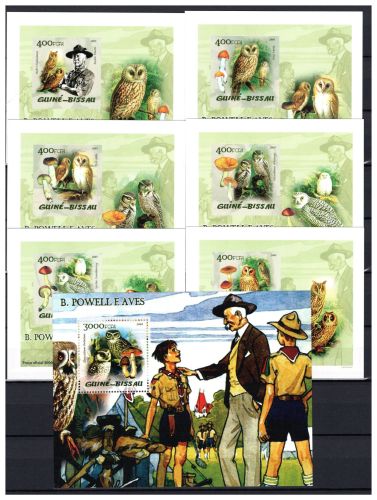 Guinea-Bissau Einzelblöcke MiNr. 2888-2893 + Block 481 postfrisch Pilze