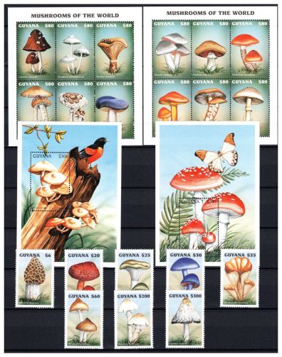 Guyana MiNr. 5911-5930 + Block 530-531 postfrisch Pilze