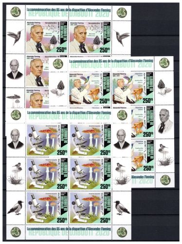 Dschibuti Kleinbögen MiNr. 3383-3386 + Block 1396 postfrisch Pilze