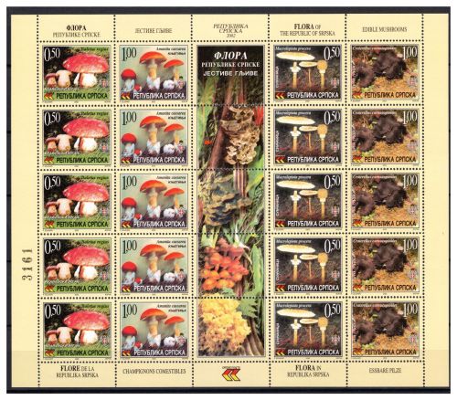 serbische Republik ZD-Bogen MiNr. 255-258 postfrisch Pilze
