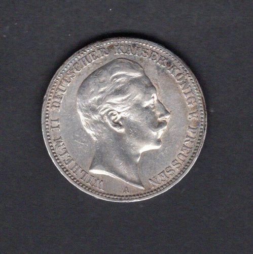 Preussen 1909 3 Mark Wilhelm II.