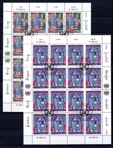 UNO Wien Kleinbögen MiNr. 36-37 Ersttagssonderstempel Hundertwasser