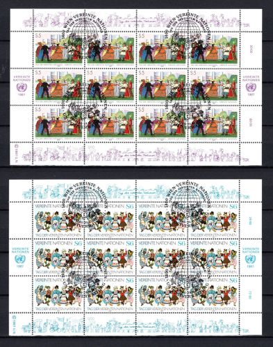 UNO Wien Kleinbögen MiNr. 75-76 Ersttagssonderstempel