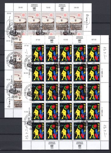 UNO Wien Kleinbögen MiNr. 94-95 Ersttagssonderstempel 10 Jahre Wiener Büro