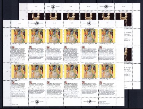UNO Wien Kleinbögen MiNr. 123-124 postfrisch Menschenrechte
