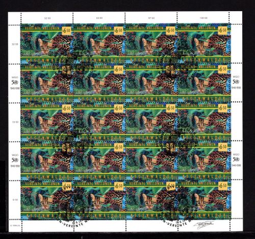 UNO Wien Kleinbogen MiNr. 264 Ersttagssonderstempel Ozelot, Raubkatze