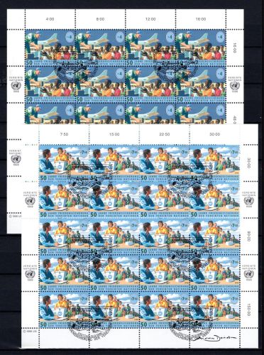UNO Wien Kleinbögen MiNr. 266-267 Ersttagssonderstempel Frieden