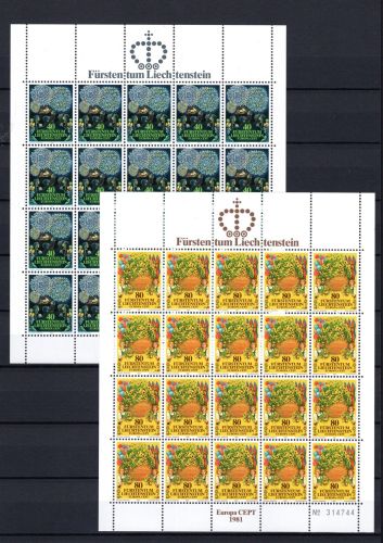 Liechtenstein Kleinbögen MiNr. 764-765 postfrisch Cept 1981