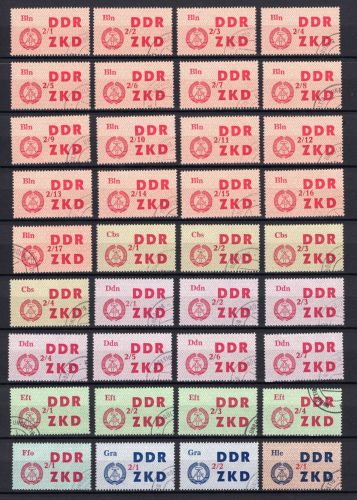 DDR Dienstmarke C ZKD MiNr. 31-45 84 Werte, ungültig gestempelt
