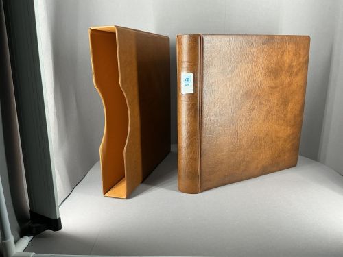 Lindner Ringbinder inkl. Kassette Braun 1104 mit Signette "UN" neuwertig