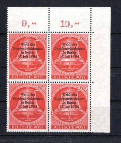 Berlin 4er Block Eckrand or MiNr. 118 postfrisch ungefaltet