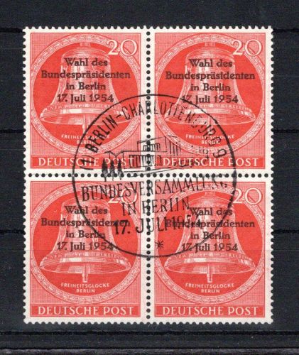 Berlin 4er Block MiNr. 118 Ersttagssonderstempel quer gefaltet