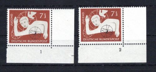 Bund Eckrand ur MiNr. 232 (2) postfrisch Formnummern 1-2, ungefaltet