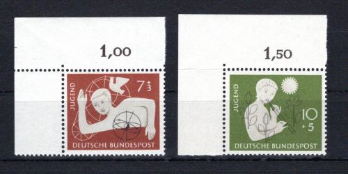 Bund Eckrand ol MiNr. 232-233 postfrisch 233 Oberrand gefaltet