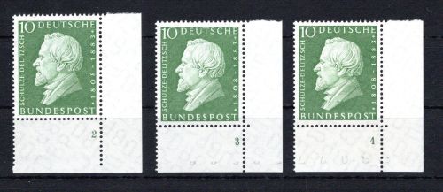 Bund Eckrand ur MiNr. 293 (3) postfrisch Formnummern 2-4, ungefaltet