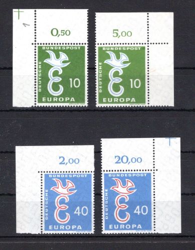 Bund Eckrand ol + or MiNr. 295-296 (2) postfrisch 296 or oben gefaltet