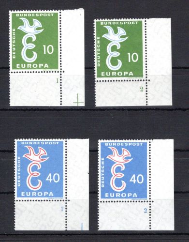 Bund Eckrand ur MiNr. 295-296 (2) postfrisch Formnummern 1-2, ungefaltet