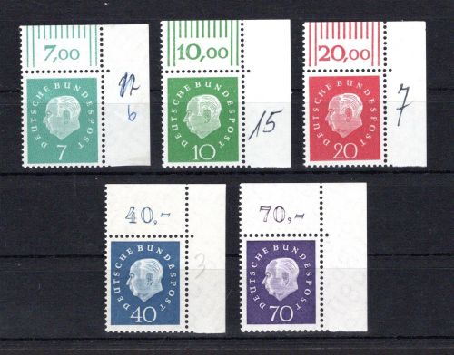 Bund Eckrand or MiNr. 302-306 postfrisch ungefaltet