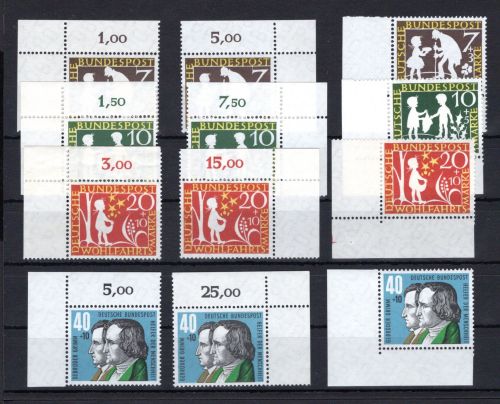 Bund Eckrand ol, or, ul MiNr. 322-325 postfrisch ungefaltet