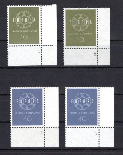 Bund Eckrand ur MiNr. 320-321 (2) postfrisch Formnummern 1-2, UR gefaltet