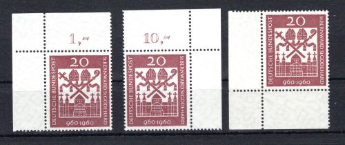 Bund Eckrand ol, or, ul MiNr. 336 postfrisch ungefaltet