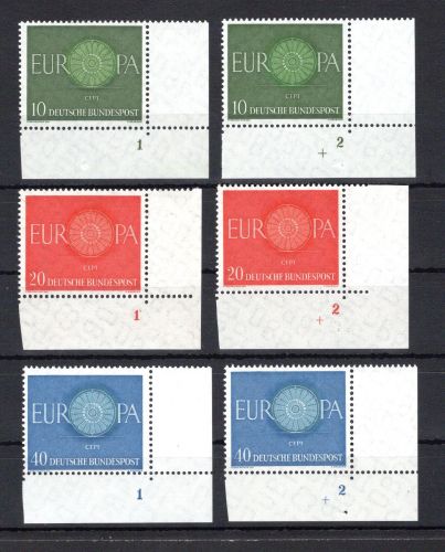 Bund Eckrand ur MiNr. 337-339 postfrisch Formnummern 1-2, ungefaltet