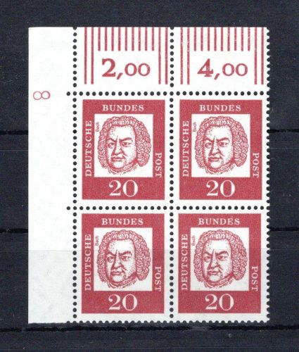 Bund 4er Block Eckrand MiNr. 352 y DZ 8 postfrisch ungefaltet